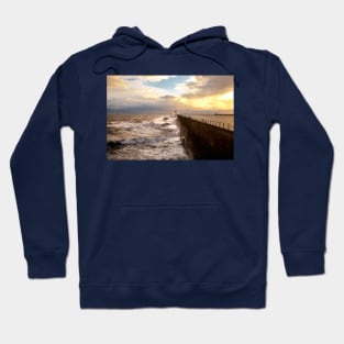 Stormy weather at Tynemouth Pier Hoodie